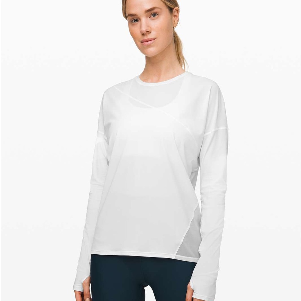 Lululemon white long sleeve athletic top